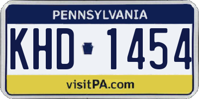 PA license plate KHD1454