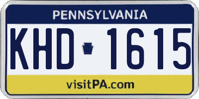 PA license plate KHD1615