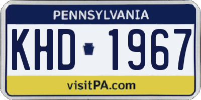 PA license plate KHD1967