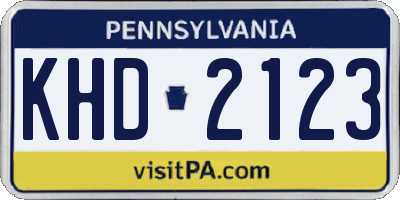 PA license plate KHD2123