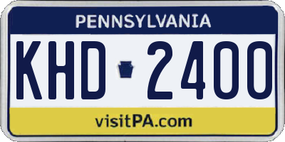 PA license plate KHD2400