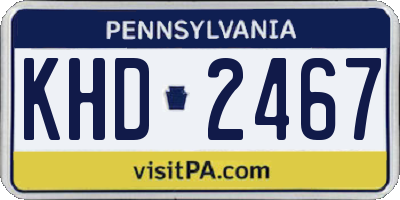 PA license plate KHD2467