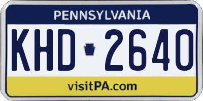 PA license plate KHD2640