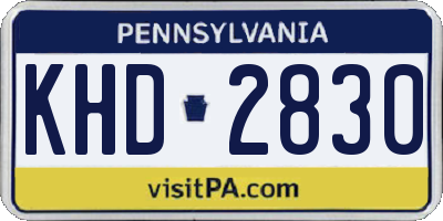 PA license plate KHD2830