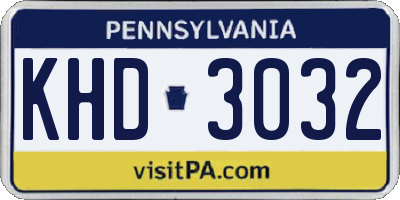 PA license plate KHD3032