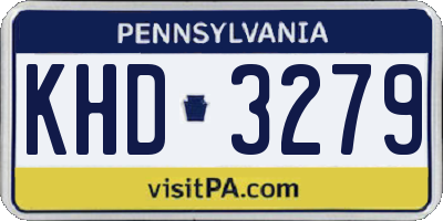 PA license plate KHD3279