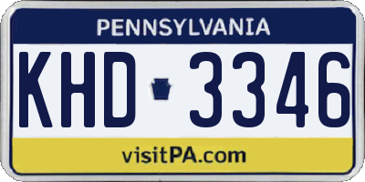 PA license plate KHD3346