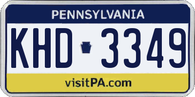 PA license plate KHD3349