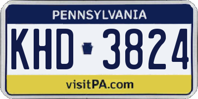 PA license plate KHD3824
