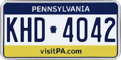 PA license plate KHD4042