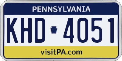 PA license plate KHD4051
