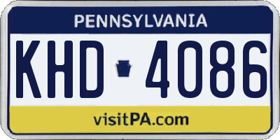 PA license plate KHD4086