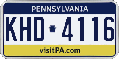 PA license plate KHD4116