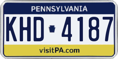 PA license plate KHD4187