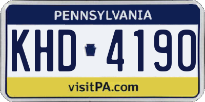 PA license plate KHD4190