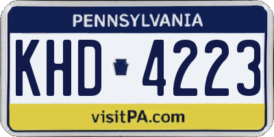 PA license plate KHD4223