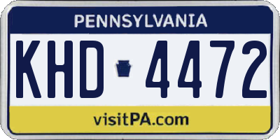 PA license plate KHD4472
