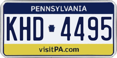 PA license plate KHD4495