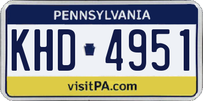 PA license plate KHD4951