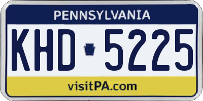 PA license plate KHD5225