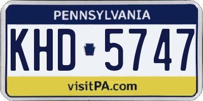 PA license plate KHD5747