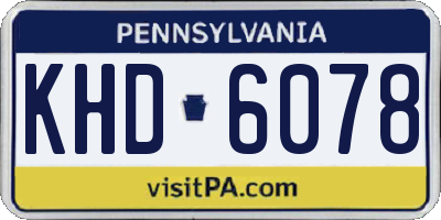 PA license plate KHD6078