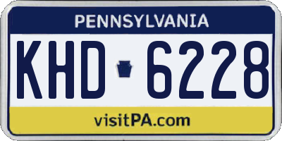 PA license plate KHD6228