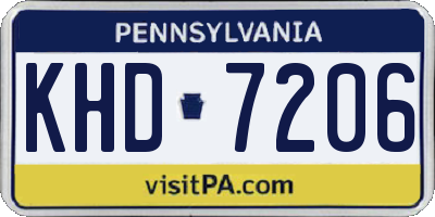PA license plate KHD7206