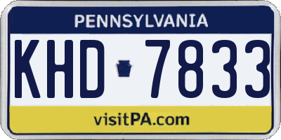 PA license plate KHD7833