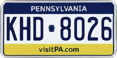 PA license plate KHD8026