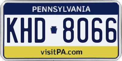 PA license plate KHD8066