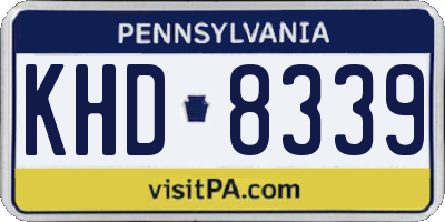 PA license plate KHD8339
