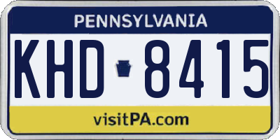 PA license plate KHD8415