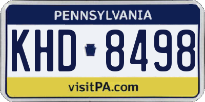 PA license plate KHD8498