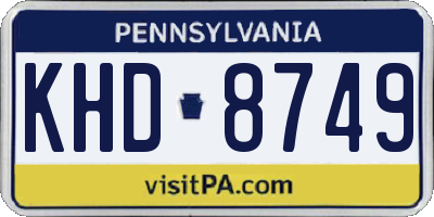 PA license plate KHD8749