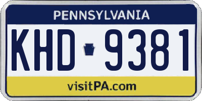 PA license plate KHD9381