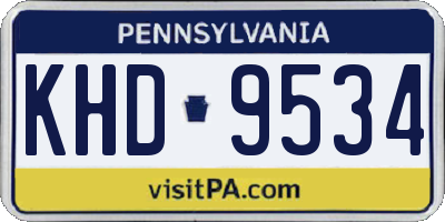 PA license plate KHD9534