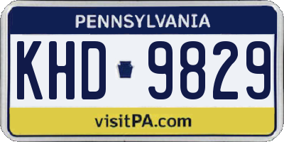 PA license plate KHD9829