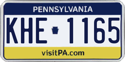 PA license plate KHE1165