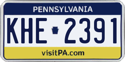 PA license plate KHE2391