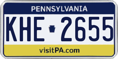 PA license plate KHE2655
