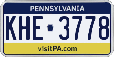 PA license plate KHE3778