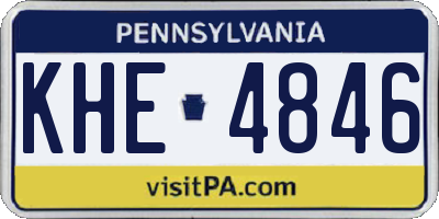 PA license plate KHE4846