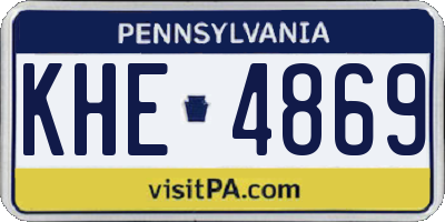 PA license plate KHE4869