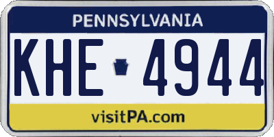 PA license plate KHE4944