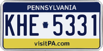 PA license plate KHE5331