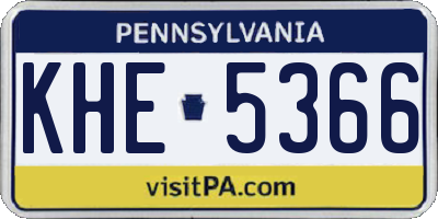 PA license plate KHE5366
