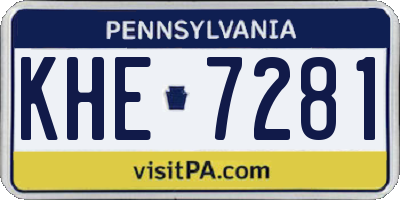 PA license plate KHE7281