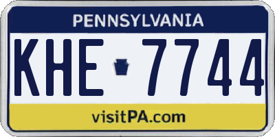PA license plate KHE7744