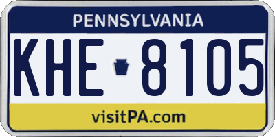 PA license plate KHE8105